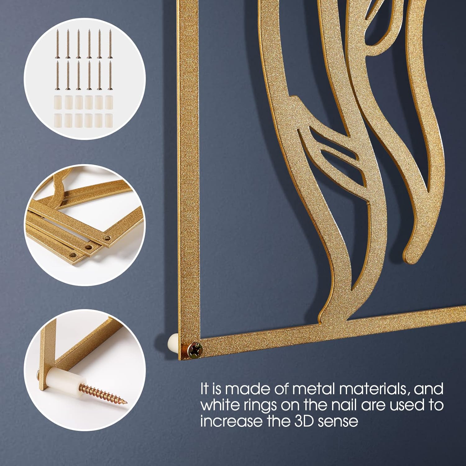 3 Pcs Gold Wall Decor Above Bed Minimalist for Living Room Metal Line Art - Female Body, Gold Room Decor for Bedroom Modern Wall Art for Indoor 15inch - Image 3