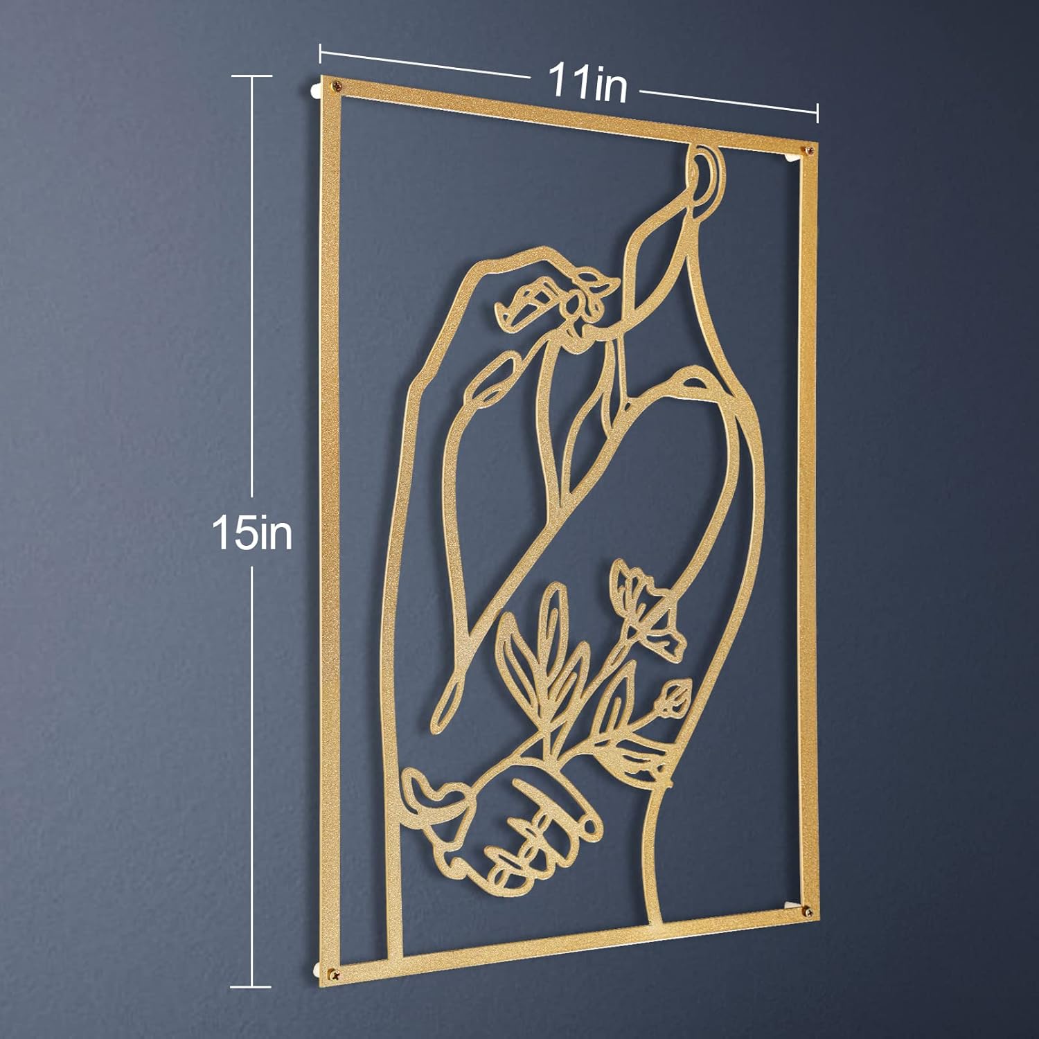 3 Pcs Gold Wall Decor Above Bed Minimalist for Living Room Metal Line Art - Female Body, Gold Room Decor for Bedroom Modern Wall Art for Indoor 15inch - Image 4