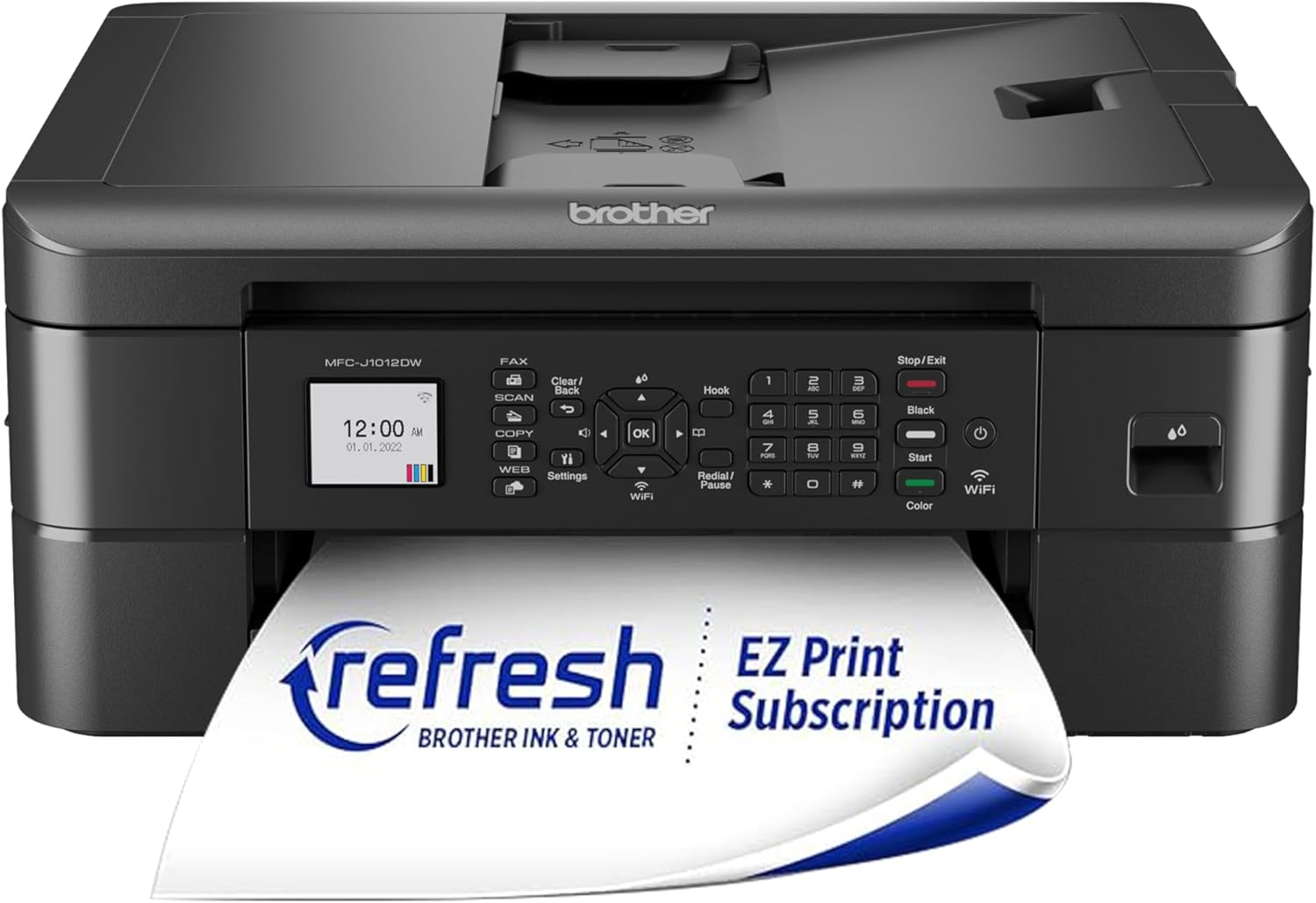 Brother MFC-J1012DW Wireless Colour Inkjet All-in-One Printer with Mobile Device and Duplex Printing, for Home Office and Personal Use, Refresh Subscription Ready