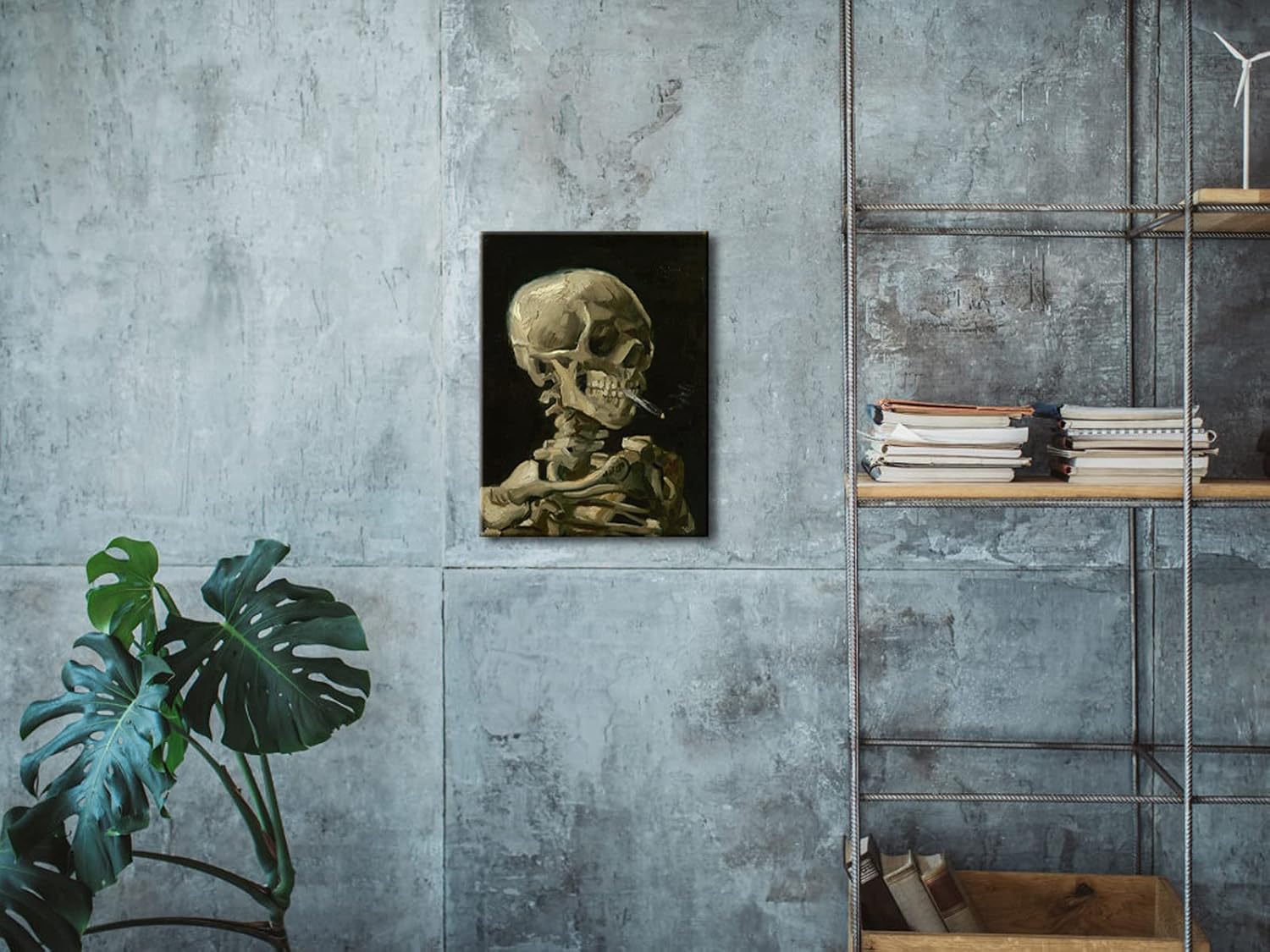 Wieco Art Skull of a Skeleton with Burning Cigarette, 1886 by Vincent Van Gogh Canvas Wall Art for Home Decor and Wall Decor Post-impressionism Canvas Prints Pictures Artwork - Image 8