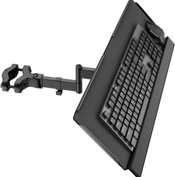 Keyboard Tray Pole Mount – PUTORSEN Keyboard Mount fits Most Standard and Oversized Keyboards, Holds up to 2.2lbs, Black