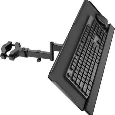 Keyboard Tray Pole Mount – PUTORSEN Keyboard Mount fits Most Standard and Oversized Keyboards, Holds up to 2.2lbs, Black